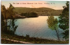 Lake at Green Mountain Lake Farms, Pauling NY Hand Colored Vintage Postcard M10