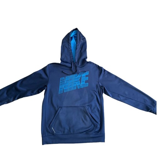 NIKE Therma Fit Pullover Hoodie Sweatshirt Performance Blue Boy's Size Medium - Picture 16 of 17