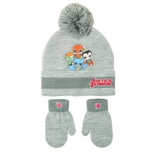 Justice League Toddler Girls Cold Weather Beanie Set Grey