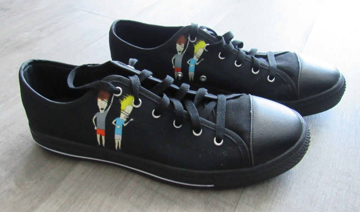 Beavis & Butt-Head Fan Art BLACK Sneakers Shoes Men display picture 3