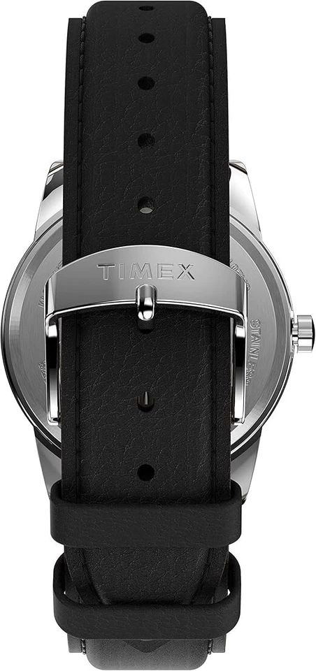 Reloj Timex Hombre Fácil Lector 38mm Esfera Blanca, Correa Cuero Negro "NUEVO TW2U71700 Foto 3 de 3