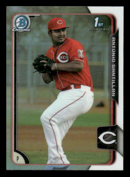 2015 Bowman Draft #112 Antonio Santillan Rookie Chrome Refractors Reds