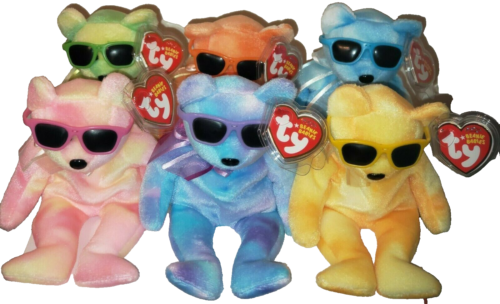 Ty Beanie Baby Ice Bears Set of 6 (Cherry, Berry, Grape, Orange, Lime, Lemonade) - Afbeelding 1 van 20