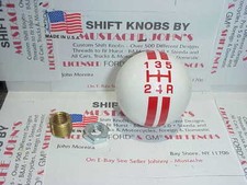 Rally Red Stripe 5 speed Shift knob, Car, Truck, Motorcycle, 2 1/8" USA Made