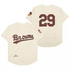 Youth/Men 1953 Paige #29 Browns Baseball Jerseys St. Louis Sewn Beige Custom