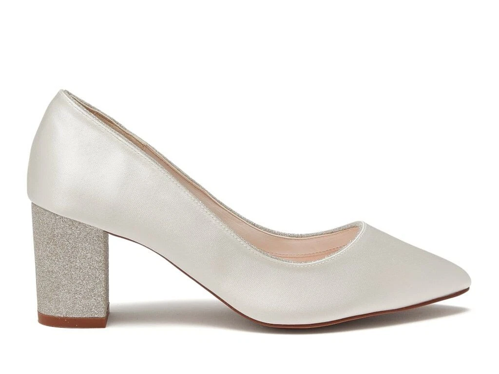 Ivory block top heel shoes uk
