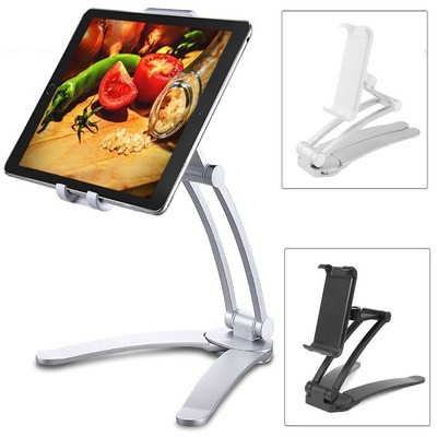 2in1 Kitchen Cabinet Tablet Holder Adjustable&Foldable Wall Mount/Desktop Stand