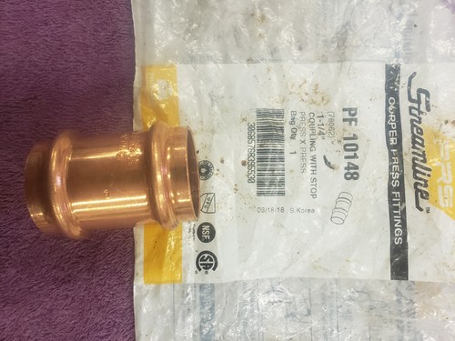 Viega ProPress 78062 und Streamline PF10148 1 1/4" Kupferkupplung mit Anschlag - Bild 2 von 2