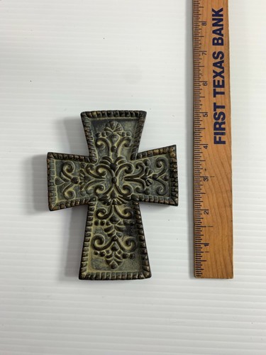 Giftcraft Poly Resin Mini Cross Wall Plaque 5" Ornate Religious Christian Garden - Picture 6 of 6