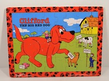 1998 Clifford The Big Red Dog 12" Side Kicks Scholastic Wood 32 Piece Puzzle
