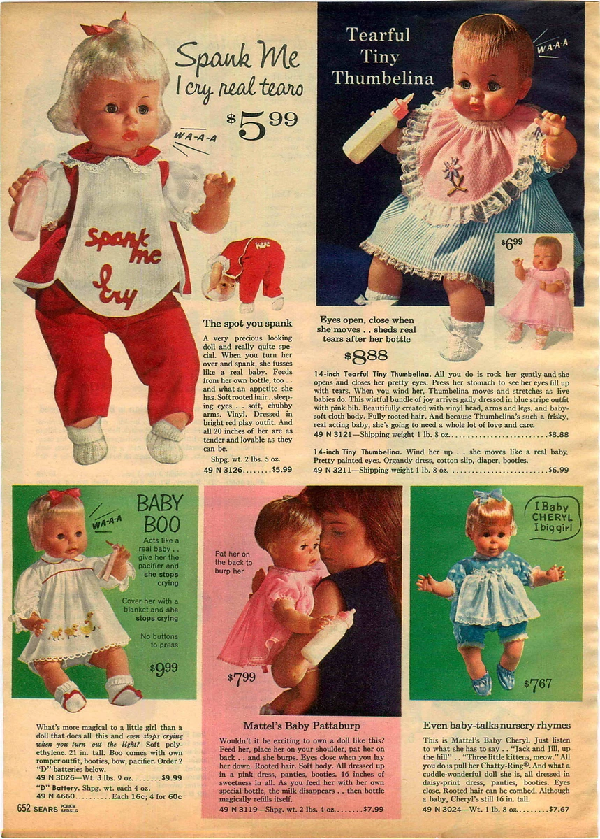 1965 ADVERTISEMENT Spank Me Doll Tina Thumbelina Mattel Baby First