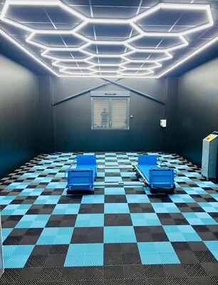 Dalle de sol garage effet damier