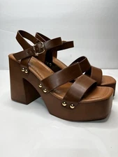 NWOB Madden Girl Women's Danii Heeled Sandal, Cognac Paris Size 8.5 NWOB