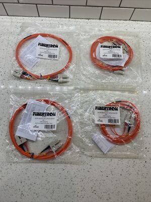 Qty 4 Fibertron 807924 LC/PC-ST/PC-62.5/125-DX-2.0-2M-OR Cable, Orange