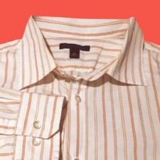 BANANA REPUBLIC   White Stripe Long Sleeve Dress Shirt   Size XL