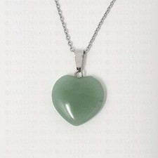 Love Heart Chakra Necklace Healing Quartz Reiki Crystal Point Cut Pendant Chain