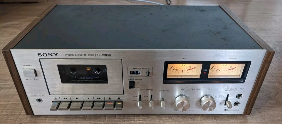 Vintage Sony Stereo Cassette Deck TC-188SD 1970s Recorder Hi-Fi Dolby System - image 2 of 4