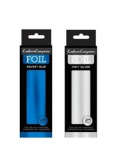 2 PACK Crafters Companion Foil, 2M each, SILVER  ELECTRIC BLUE 2 Rolls