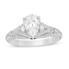 1.75Ct White Pear Cut CZ Women's Engagement Wedding Ring In 925 Sterling Silver