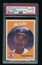 1989 B.B. Cards MAGAZINE REPLI CARDS #34 Ellis Burks psa 10 pop 2 red sox beauty