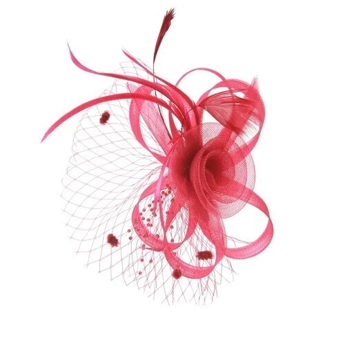 Frauen Fascinator Haarspange Stirnband Schleier Blume Netz Hut Hochzeit Royal Ascot Rennen - Bild 5 von 22