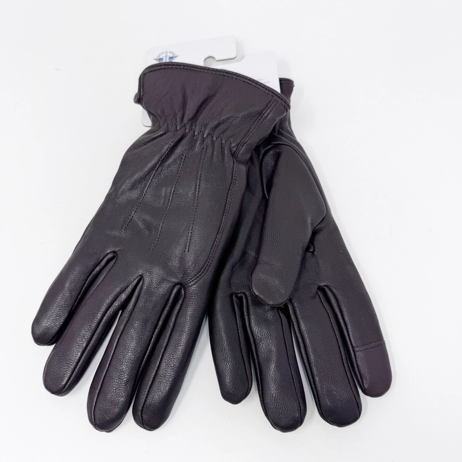 Dockers Mens BROWN Leather Gloves Sherpa Lined Size Large NEW
