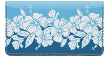 Blue Hawaii Designer Checkbook Cover, with Credit Card Slots and Pen Loop