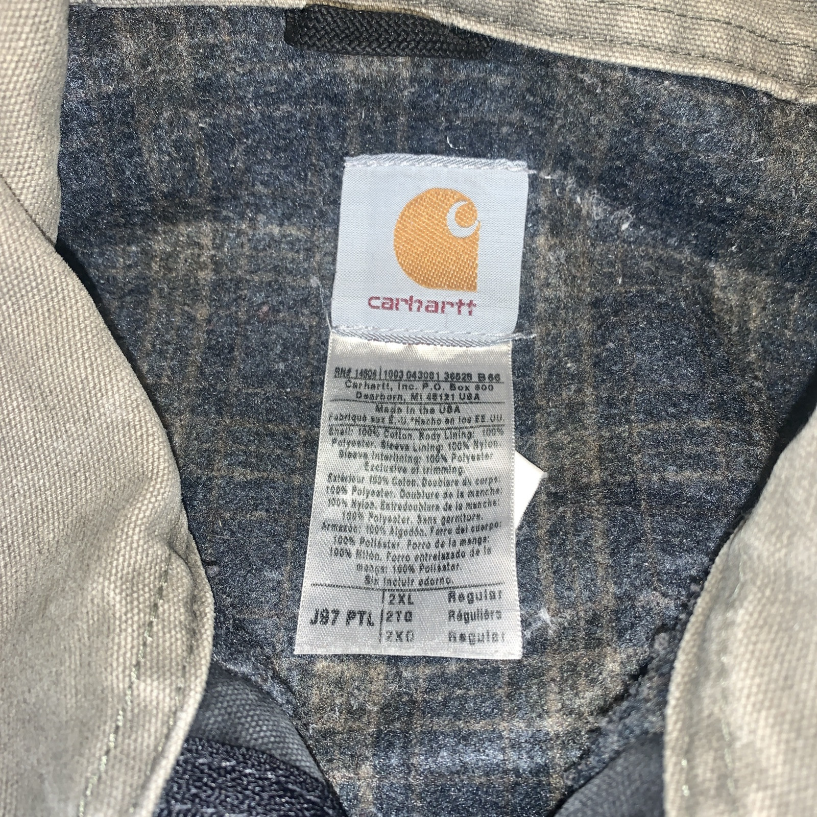 Vintage USA Carhartt Detroit Jacket J97 Petrol Size 2XL Faded Blanket Trucker thumbnail 2