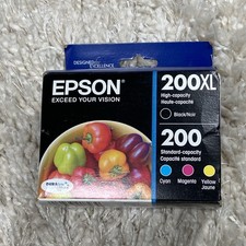 Epson 200XL Black & 200 Color Ink Cartridges Yellow, Magenta, Cyan (Exp 02/2025)