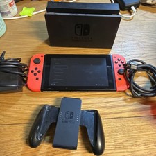 Nintendo Switch 32GB Neon Console - With Docking Station , Power, Lead Working