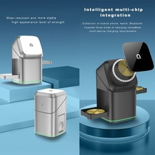 3 in 1 Rotating Metal 15W Charging Station Support For Multiple Devices