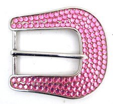 Cowgirl Belt Buckle Pink Rhinestone Gems Bling Large Statement Western Womens