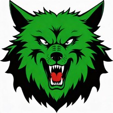 30 Custom Green Mean Wolf Personalized Address Labels