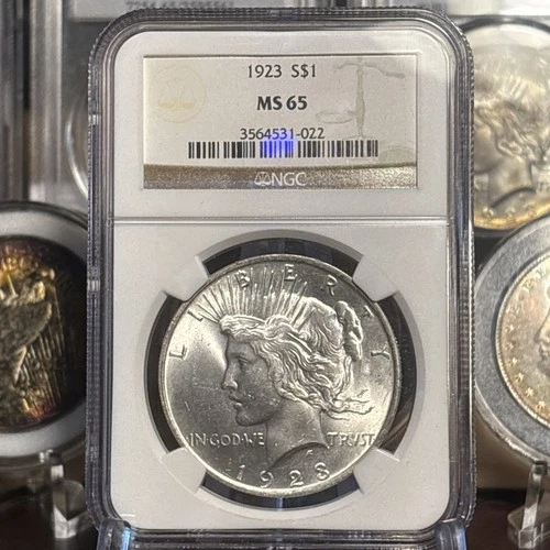 1923-P Peace Silver Dollar Certified NGC MS65.