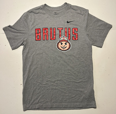 Nike Ohio State Buckeyes T - Shirt Men's Medium Gray Brutus Football