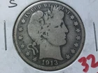 1913-S Barber HAlf Dollar RCZ
