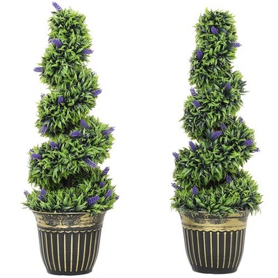 HOMCOM 2er Set Deko Kunstpflanzen mit Lavendel und Topf, 90 cm