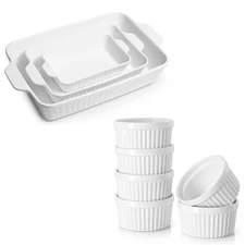 DOWAN 4 oz Ramekins - Ramekins for Creme Brulee Porcelain Ramekins Oven Safe,...