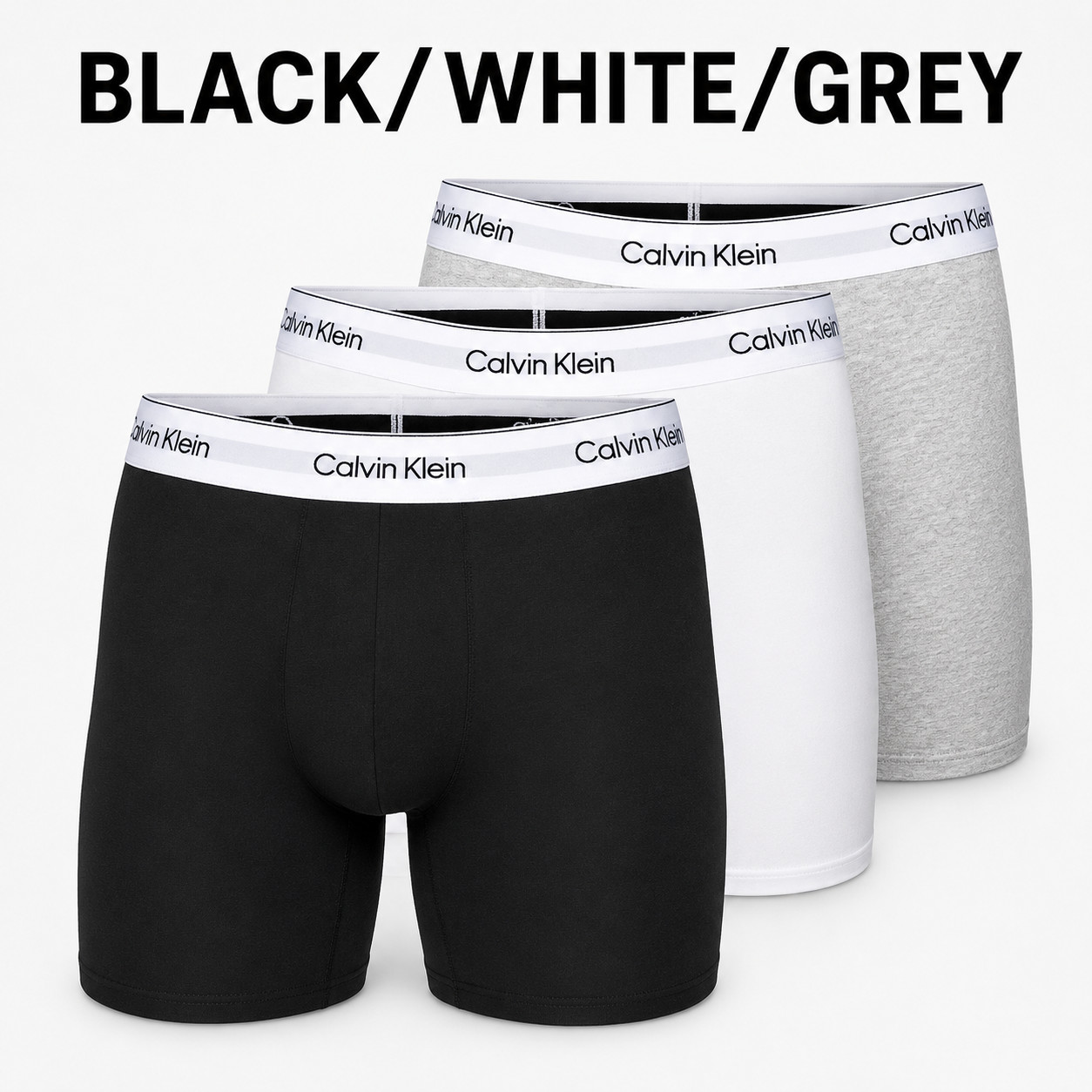 Men's 3 Pack Boxer Shorts Trunks-ALL BLACK WITH WHITE BELT 5