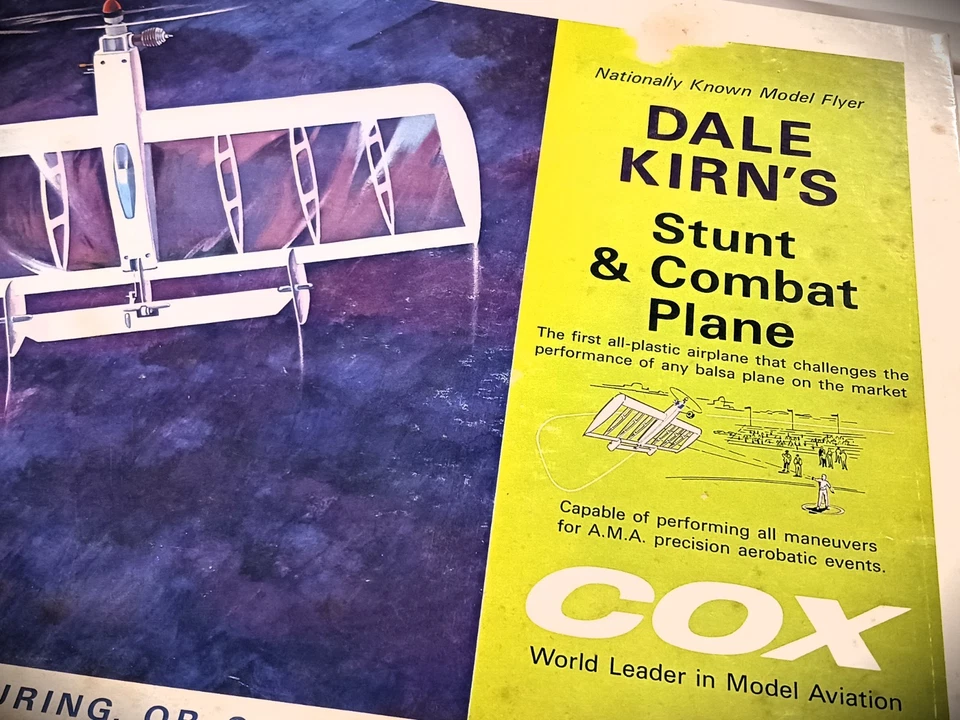 ULTRA RARE IN BOX VINTAGE COX " SPOOK " WITH ENG. CONTROL LINE STUNTER ARF KIT - Image 2 of 4