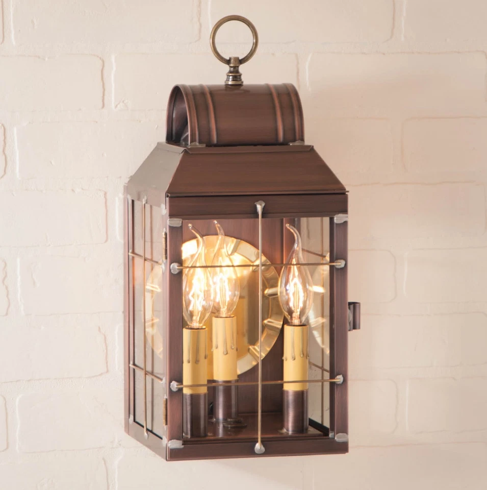 Irvin's Country Tinware Martha's Wall Lantern in Antique Copper - Image 2 of 3