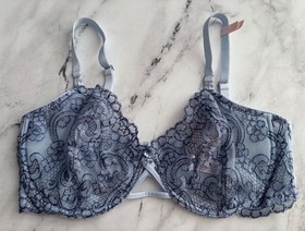 Victoria's Secret Bra Dream Angels Blue Unlined Uplift w/ Sling Boho Floral