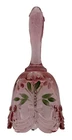 Fenton Art Glass Pink Bow & Drape Petite Hand Painted Artist Signed Bell #9266