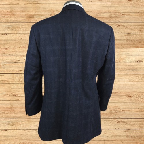 Brooks Brothers 1818 Madison E Thomas Jacket Mens 41R Navy Flannel Cashmere Wool - Picture 4 of 9