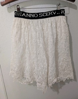 Ermanno Scervino Italian Made Skirt Sheer Tulle Eyelash Lace Trim Silk Lining
