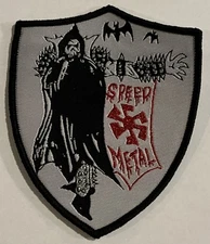 Speed Metal 3" x 4" Shield-Shaped Woven Patch [NWOBHM / Thrash Metal]