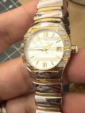 Bulova Diamonds Quartz White Mother-of-Pearl Women's Watch two tone new battery