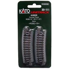 Kato 20-111 282mm 11" Radius 15 Curve Track 4 pieces N Scale
