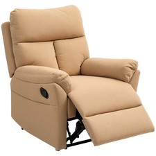HOMCOM Recliner Chair Reclining Chair with Adjustable Leg Rest Light Brown