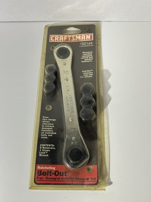 Craftsman 7-Piece Ratcheting Bolt Out Tool Set 52164 Nut Remover New In Box